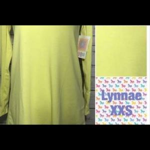 BNWT LuLaRoe Lynnae XXS Bright Yellow